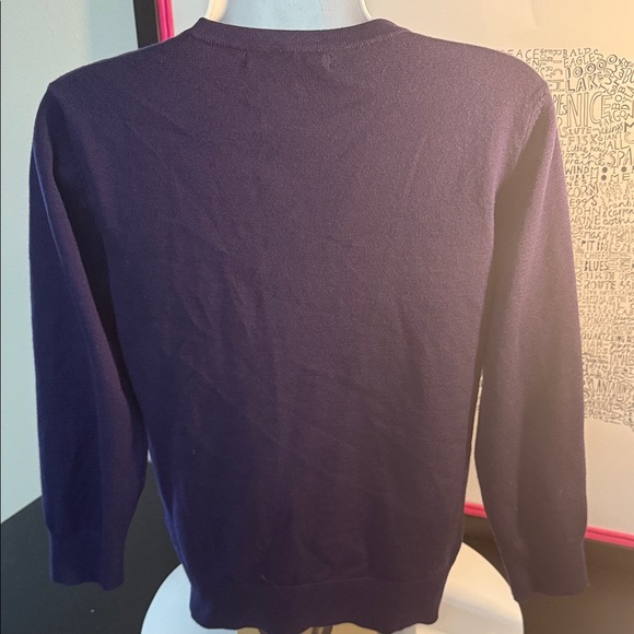 Cable & Gauge Purple Cardigan with Grommet Detail EUC - Picture 2 of 5